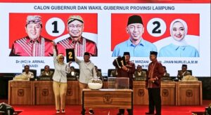 KPU Lampung Menggelar Pengundian Dan Penetapan Nomor Urut Paslon Cagub dan Wagub Sekaligus Deklarasi Kampanye Damai