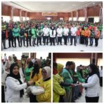 Ratusan Ojol Terima Bantuan Beras dari Pemkot Bandar Lampung di Gedung Semergou