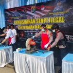 Polda Lampung Musnahkan 166 Senjata Api Rakitan dan 114 Butir Amunisi Hasil Penyerahan Masyarakat