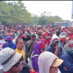 Ratusan Karyawan Geruduk Polda Lampung, Tuntut Pelaku Pembakar Aset BSA Ditangkap