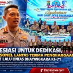 Apresiasi untuk Dedikasi, 32 personil Lantas Terima Penghargaan di Hari Hut Lalu Lintas Bhayangkara Ke- 71